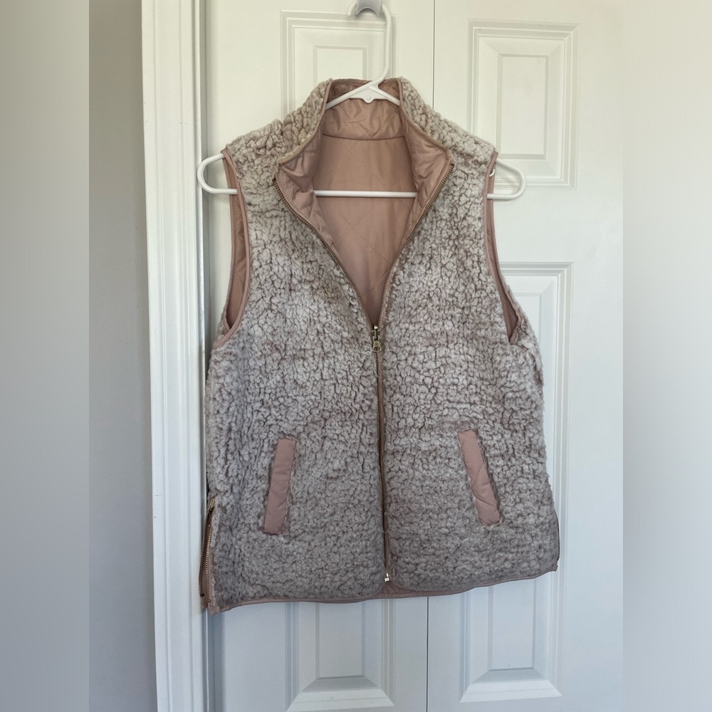 Light pink Sherpa vest